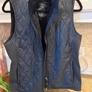 L.L. Bean black Quilted Fleece Vest